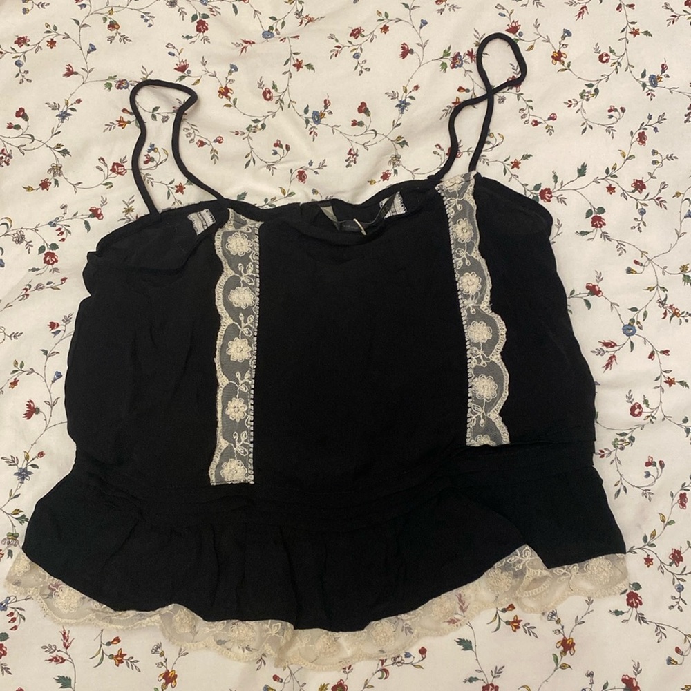 Zara coquette ruffle cami